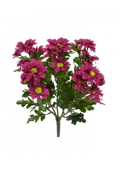 Crisantemo Bouquet Artificiale 35cm Borgogna