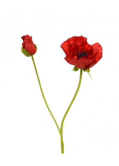 Papavero Deluxe fiore Artificiale 70cm Rosso