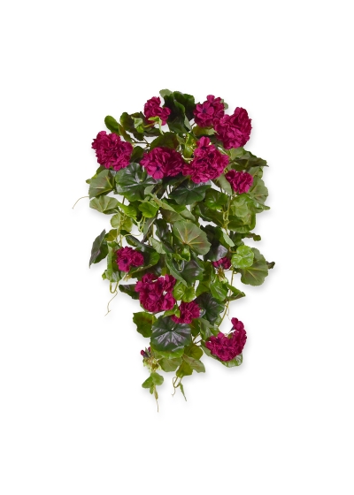 Geranio Pianta Pendente Artificiale Deluxe 70cm Bordeaux