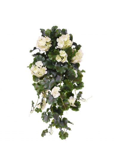 Geranio Pendente Artificiale 65cm UV Crema