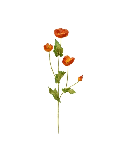 Papavero ramo Artificiale 60cm Arancione