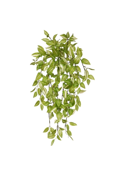 Tradescantia Pianta Pendente Artificiale Verde-Variegato 50cm
