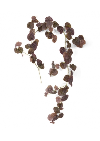 Peperomia Caperata Ghirlanda Artificiale Pendente 180cm - Borgogna