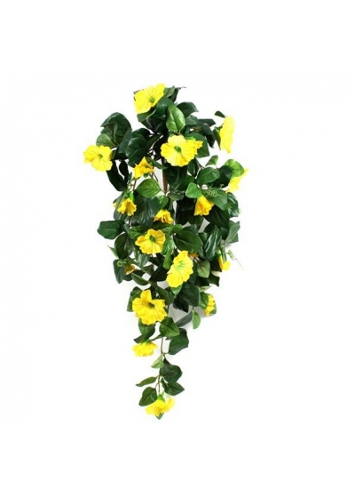 Petunia Artificiale Deluxe Pendente 80cm - Giallo