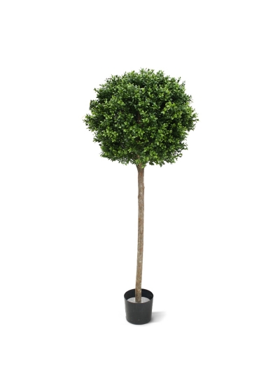 Bosso sfera su tronco Pianta Artificiale 140cm - UV Resistente