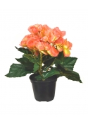 Begonia Pianta Artificiale in vaso 20cm - Rosa Salmone