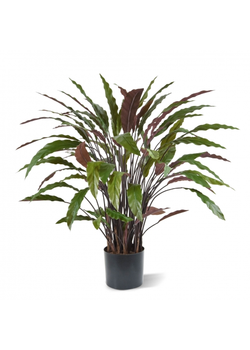 Calathea Artificiale 85cm - Verde/Rosso