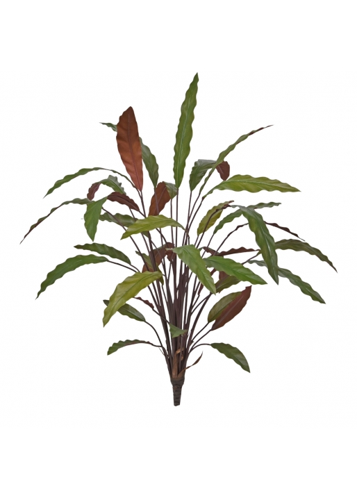 Calathea Pianta Artificiale 75cm Verde/Rosso