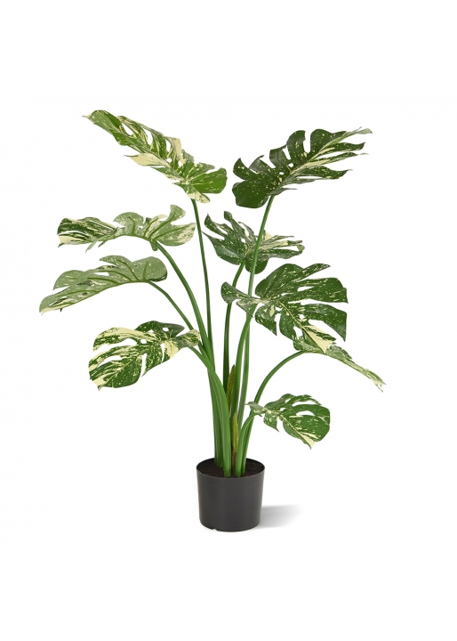 Monstera Deliciosa Pianta Artificiale 95cm - Verde/Variegato