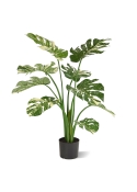 Monstera Deliciosa Pianta Artificiale 95cm - Verde/Variegato