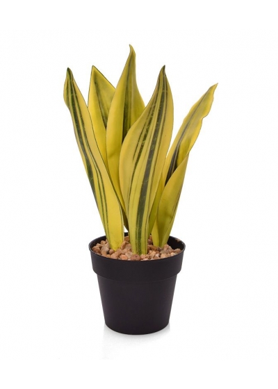 Sansevieria Pianta Artificiale 30cm Giallo-Verde