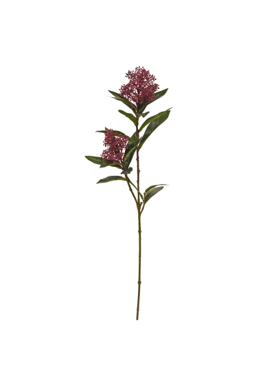 Skimmia ramo Artificiale 70cm Bordeaux