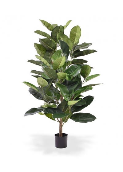 Ficus Elastica Robusta Pianta Artificiale 120cm - Verde