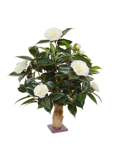Camelia Pianta Artificiale su base 60cm - Crema
