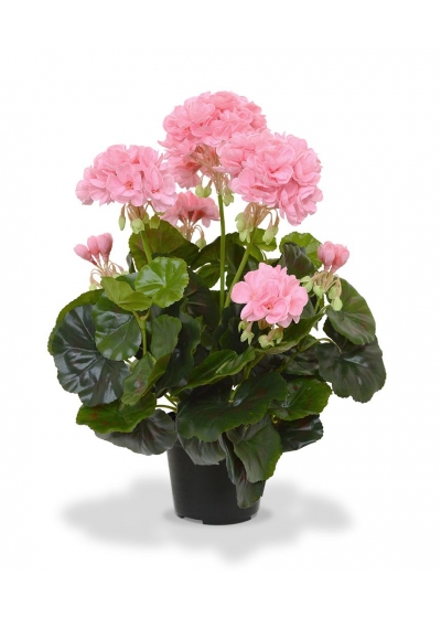 Geranio Pianta Artificiale in vaso 40cm - Rosa