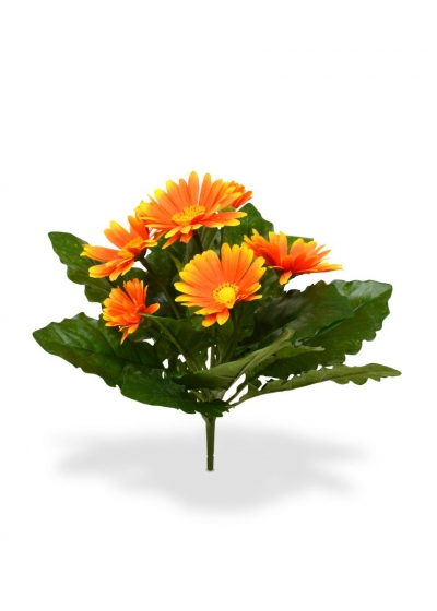 Gerbera Bouquet Artificiale 30cm Arancione