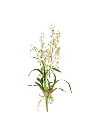Oncidium Deluxe Orchidea Pianta Artificiale 80cm - Crema