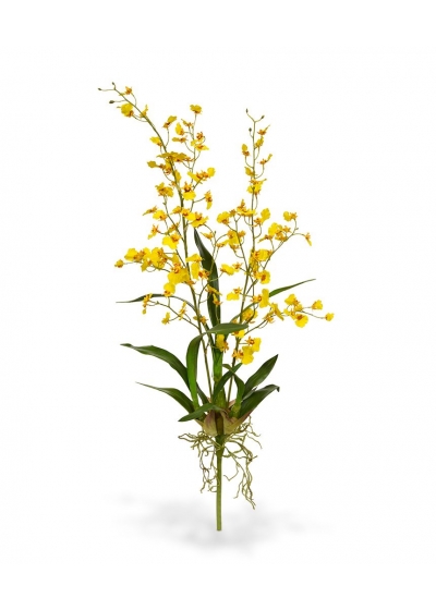 Oncidium Deluxe Orchidea Pianta Artificiale 80cm - Giallo