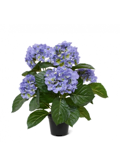 Ortensia Pianta Artificiale 40cm Blu in vaso