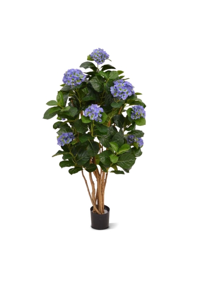 Ortensia Pianta Artificiale su tronco 110cm - Blu