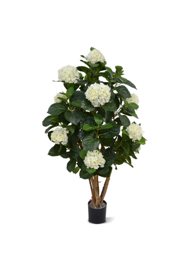 Ortensia Pianta Artificiale su tronco 110cm - Crema