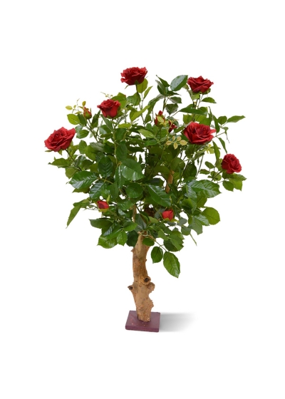 Rosa Artificiale su tronco 75cm - Rosso