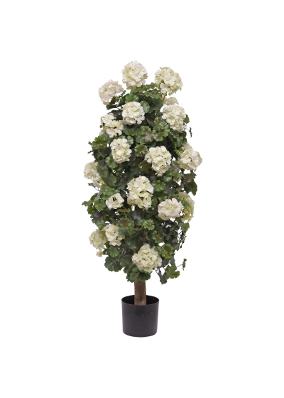 Geranio colonna Pianta Artificiale 120cm UV Crema