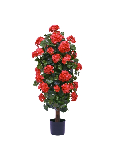 Geranio colonna Pianta Artificiale 120cm UV Rosso