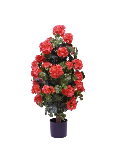 Geranio piramide Pianta Artificiale 110cm - UV ResistenteRosso