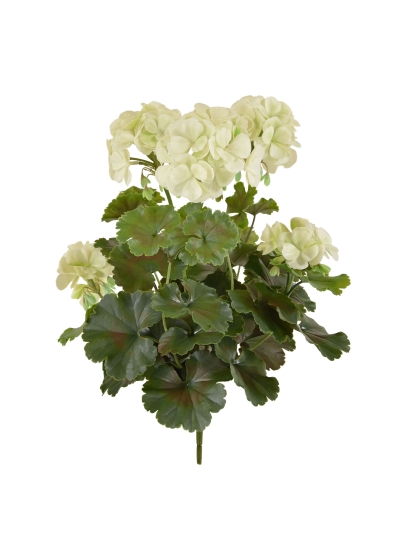 Geranio PL Pianta Artificiale 38cm - Crema - UV Resistente