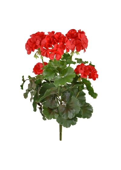 Geranio PL Pianta Artificiale 38cm - Rosso - UV Resistente