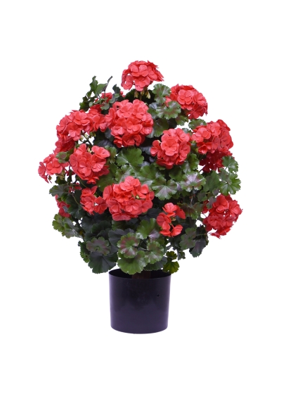 Geranio sfera Pianta Artificiale 50cm  - UV Resistente Rosso
