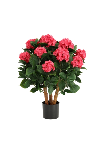 Ortensia UV Pianta Artificiale Deluxe 80cm cerise