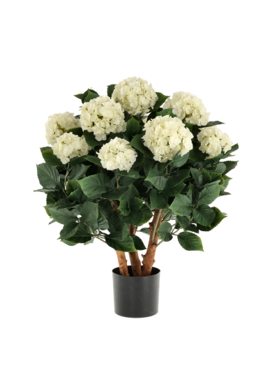 Ortensia UV Pianta Artificiale Deluxe 80cm Crema