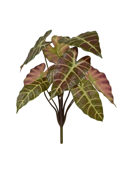 Alocasia Pianta Artificiale 40cm Bordeaux