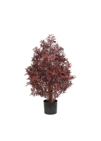 Ming Aralia Pianta Artificiale UV 90cm Bordeaux