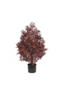 Ming Aralia Pianta Artificiale UV 90cm Bordeaux
