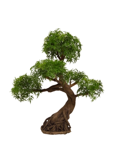 Ming Aralia Bonsai Albero Artificiale su base 90cm - Verde - UV Resistente