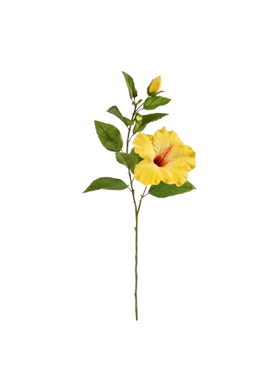 Ibisco ramo Artificiale 65cm - Giallo