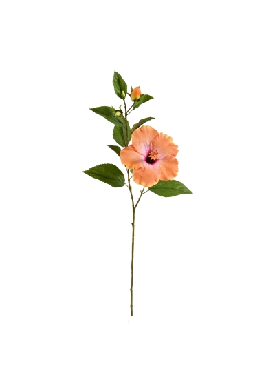 Ibisco ramo Artificiale 65cm - Rosa Rosa Salmone