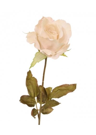 Ramo di Rosa Alice Artificiale 60cm Crema