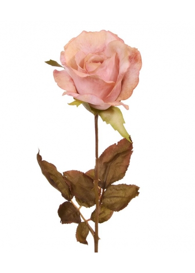 Ramo di Rosa Alice Artificiale 60cm Rosa