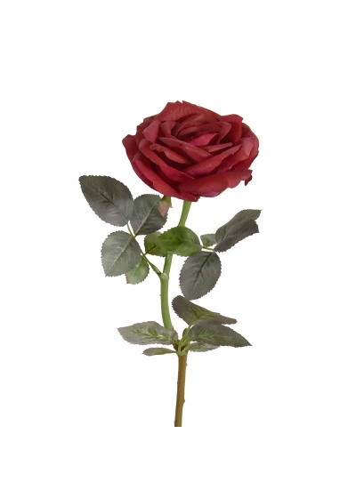 Ramo di Rosa Elizabeth Artificiale 65cm Rosso
