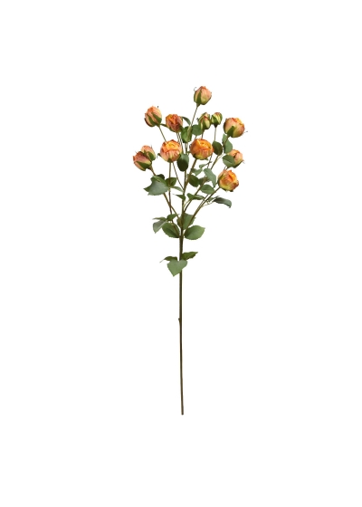 Ramo di Rosa grappolo Artificiale 70cm Arancione