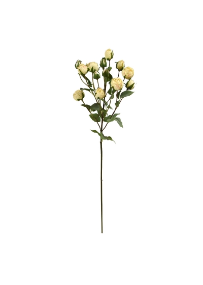 Ramo di Rosa grappolo Artificiale 70cm Crema