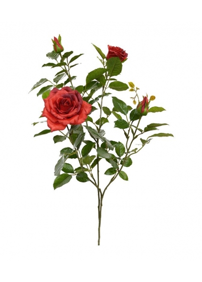 Rosa ramo Deluxe Artificiale 70cm Rosso