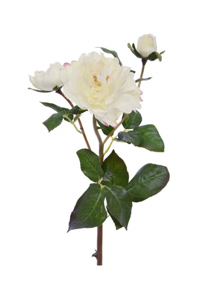 Rosa ramo Ruffle Artificiale 50cm Crema