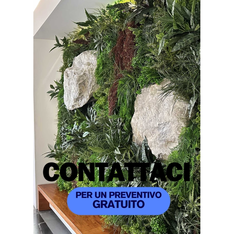 Giardino Verticale Artificiale LUX™ per INTERNI ed ESTERNI - con ROCCE FINTE IPERREALISTICHE