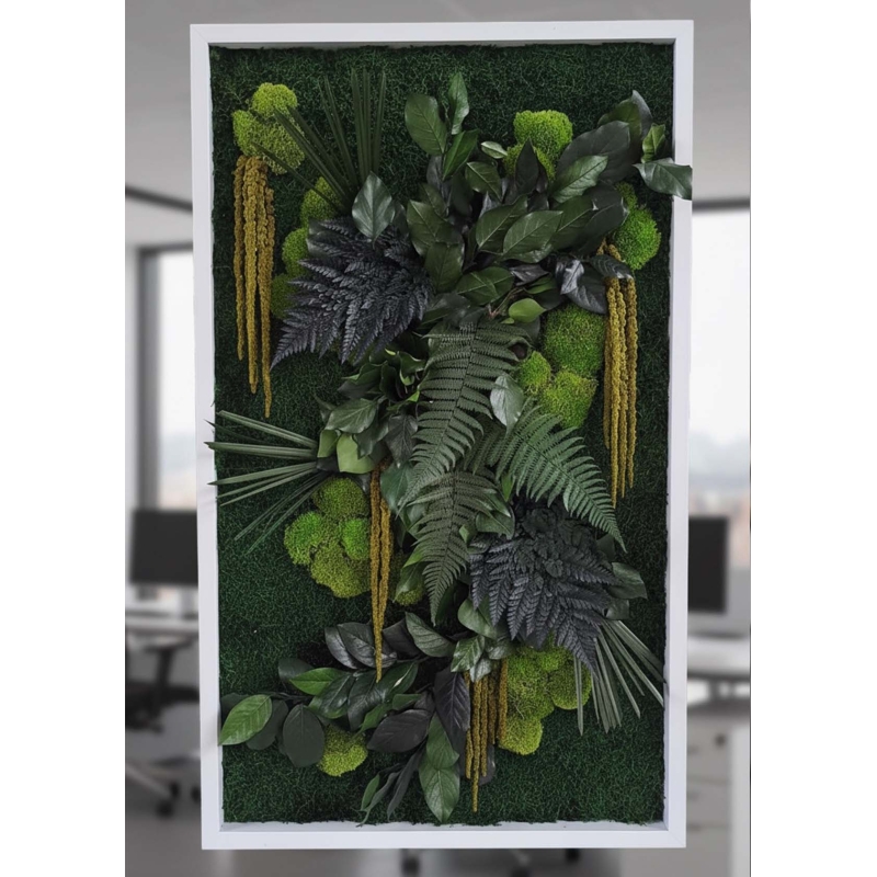 Quadro Vegetale Stabilizzato Mod. Cornice Bianca (100x50)