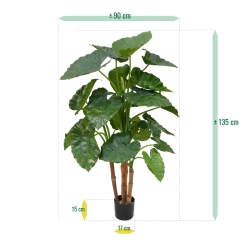 Alocasia Calidora deluxe pianta artificiale 125 cm